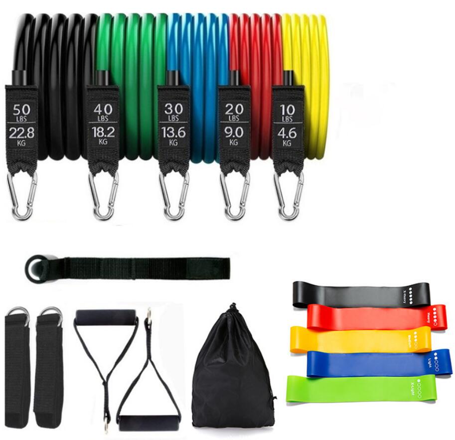 17-Piece Set 150 Lbs Chest Expander Latex Home Training Elastic Band Resistance Bands gym equipment for home bodybuilding