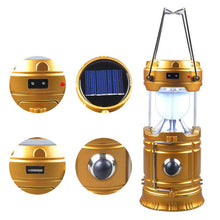 Load image into Gallery viewer, LED Solar Foldable-Portable Flashlight; LED Light Rechargeable; Outdoors
