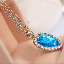 Load image into Gallery viewer, Crystal Pendant Heart Necklace Classic Titanic Ocean Crystal Heart Pendant Necklace Rhinestone Lovers Gift
