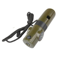 Load image into Gallery viewer, Camping Survival Whistle With Compass Thermometer Flashlight Magnifier
