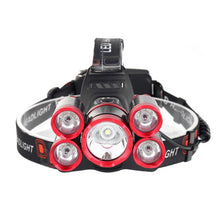 Load image into Gallery viewer, LED Headlamp 50000lm 5*T6 Headlamp Bike Head Lamp; Rechargeable (18650 Batteries Not Included)
