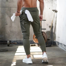 Load image into Gallery viewer, Mens Jogger Sweatpants Man Gyms Workout Fitness Cotton Trousers Male Casual Fashion Skinny Track Pants Zipper design Pants
