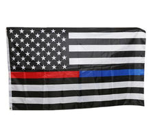 Load image into Gallery viewer, 90*150cm USA Police Flags Thin American National Banner White And Blue Stars Printed Strip with Brass Grommets
