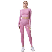 Load image into Gallery viewer, Women Vital Seamless Yoga Set Gym Clothing Fitness Leggings+Cropped Shirts Sport Suit
