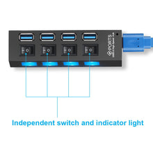 Load image into Gallery viewer, USB 3.0 Hub USB Hub 3.0 Multi USB Splitter 3 Hab Use Power Adapter 4/7 Port Multiple Expander 2.0 USB3 Hub with Switch for PC
