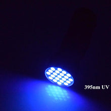 Load image into Gallery viewer, 21 LED&#39;s Flashlight Ultra Violet UV; Flashlight/Black Light; AAA Battery
