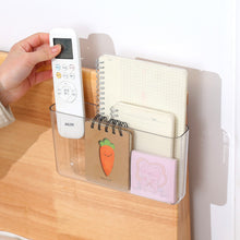 Load image into Gallery viewer, Punch-Free Wall Rack Dormitory Bedside Mobile Phone Storage Box Dormitory Transparent Storage Rack Wall-Mounted Storage Box
