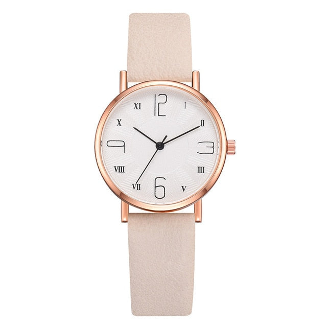 Women Watches Luxury Brand Fashion Leather Strap Round Dial Digital Watch Ladies Quartz Wristwatches Clock Girl Montre Femme 533