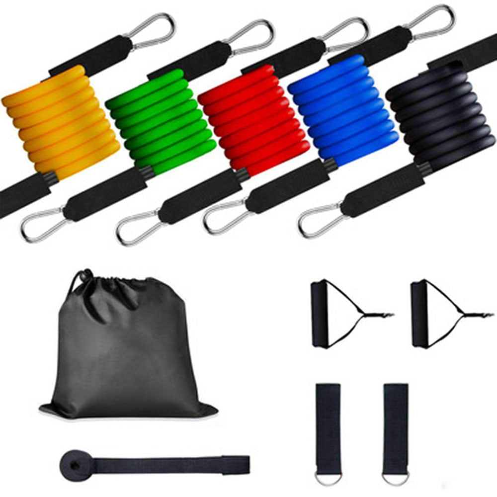 11PCS Resistance Band Set Exercise; Handle Door Anchor Straps for Fitness