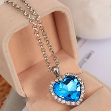 Load image into Gallery viewer, Crystal Pendant Heart Necklace Classic Titanic Ocean Crystal Heart Pendant Necklace Rhinestone Lovers Gift

