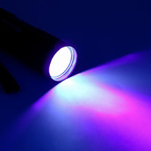 Load image into Gallery viewer, Mini 9LED UV Flashlight Ultraviolet Ultra Violet Invisible Ink Marker Detection Torch Light 3AAA UV Lamp
