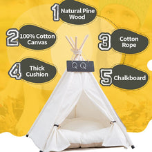 Load image into Gallery viewer, Pet Tent House Cat Bed Portable Teepee With Thick Cushion And 6 Colors Available For Dog Puppy Excursion Outdoor Indoor
