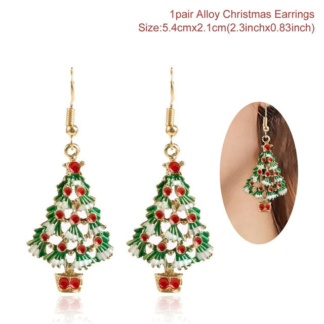 FENGRISE Christmas Earrings; Eardrop Pendant Gift
