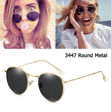 Load image into Gallery viewer, Luxury brand  3447 Round Metal Style Mirror  Sunglasses Men Women Vintage Retro Brand Design Sun Glasses Oculos
