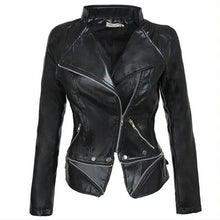 Load image into Gallery viewer, Women&#39;s Gothic Black Faux Leather Jacket; Size S to 3XL
