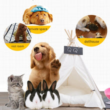Load image into Gallery viewer, Pet Tent House Cat Bed Portable Teepee With Thick Cushion And 6 Colors Available For Dog Puppy Excursion Outdoor Indoor
