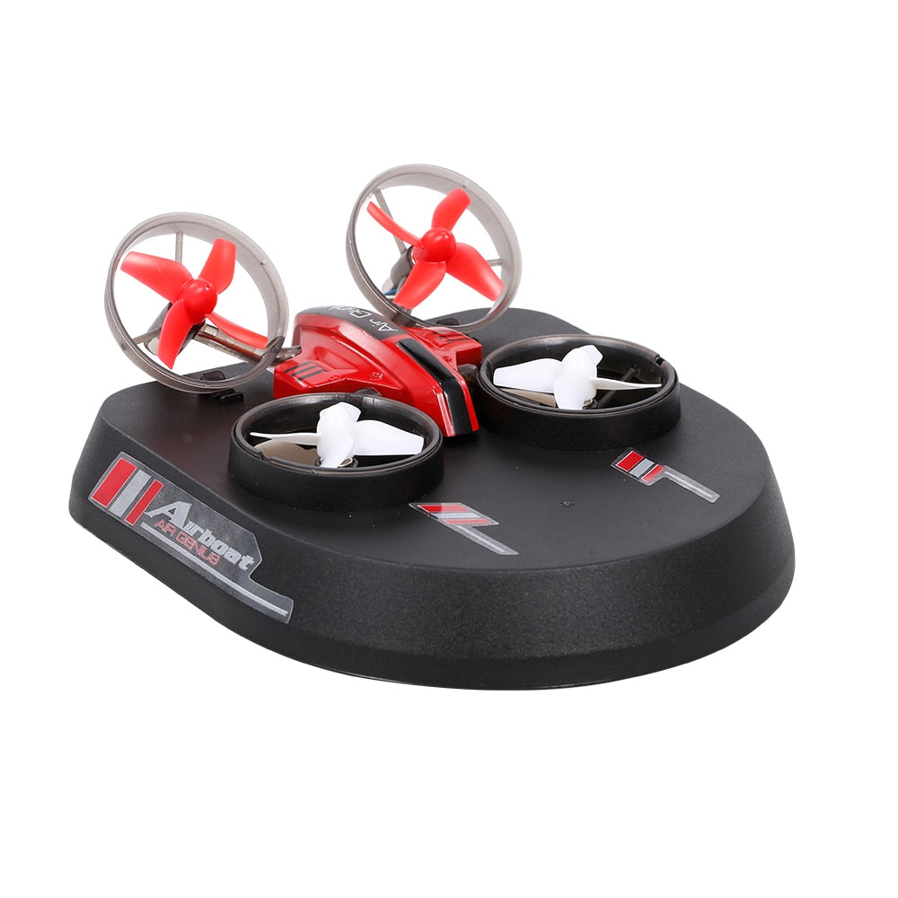 L6082 RC Drone Airplane Hovercraft 3 in 1 Quadcopter Headless Mode Glider Airship 2.4G Multi-functional RC Boat Remote Kids Toys