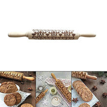 Load image into Gallery viewer, Christmas Engraved Roller Reindeer Snowflake Embossing Rolling Pin Cookies Noodle Biscuit Fondant Cake Dough walek do ciasta FB

