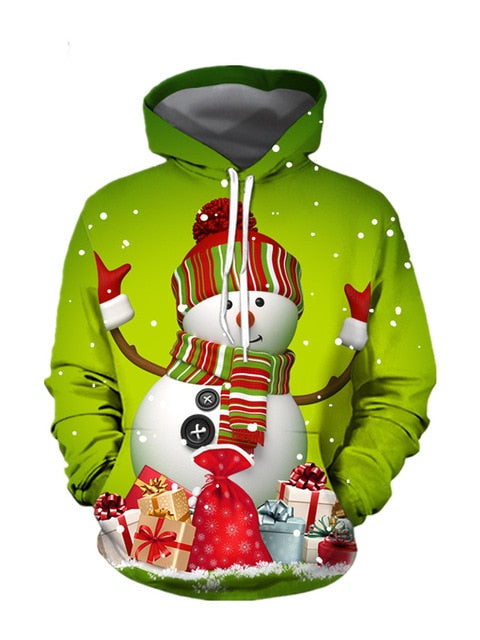 Unisex Men Women Christmas Ugly Cat Funny Snowman Christmas sweater Pockets  Funny Christmas Party