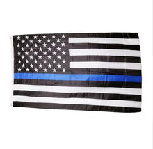 Load image into Gallery viewer, 90*150cm USA Police Flags Thin American National Banner White And Blue Stars Printed Strip with Brass Grommets
