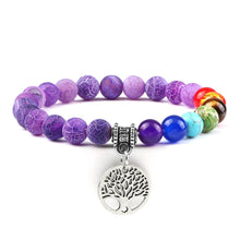 Load image into Gallery viewer, Chakra Life Tree Healing Bracelets (some adjustable); Natural Stone; Reiki; Yoga; Meditation
