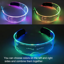 Load image into Gallery viewer, 7 Color LED Decorative Cyber Glasses; Colorful Luminous Glasses LED Lights
