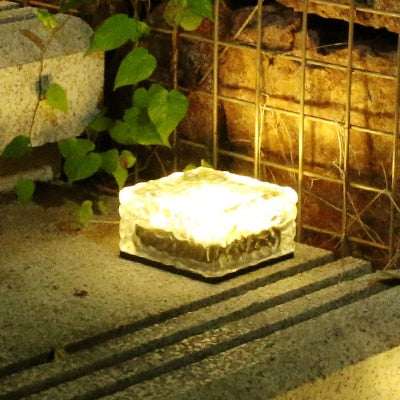 Solar Brick Ice Cube Lights; Outdoor Waterproof; Landscape Path Lights