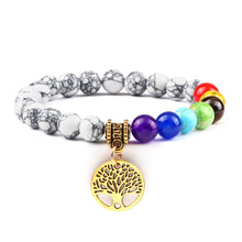 Load image into Gallery viewer, Chakra Life Tree Healing Bracelets (some adjustable); Natural Stone; Reiki; Yoga; Meditation
