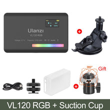 Load image into Gallery viewer, Ulanzi VL120 RGB LED Video Light; Full Color Rechargeable 3100mAh Dimmable 2500-9000K Lamp
