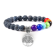 Load image into Gallery viewer, Chakra Life Tree Healing Bracelets (some adjustable); Natural Stone; Reiki; Yoga; Meditation
