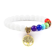 Load image into Gallery viewer, Chakra Life Tree Healing Bracelets (some adjustable); Natural Stone; Reiki; Yoga; Meditation
