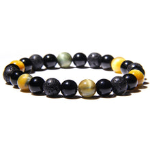 Load image into Gallery viewer, Natural Black Obsidian Hematite Tiger Eye Beads Bracelets
