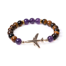 Load image into Gallery viewer, Jet, Lava Bracelet; Pulseira 8mm Natural Stone; Onyx; Tigers Eye
