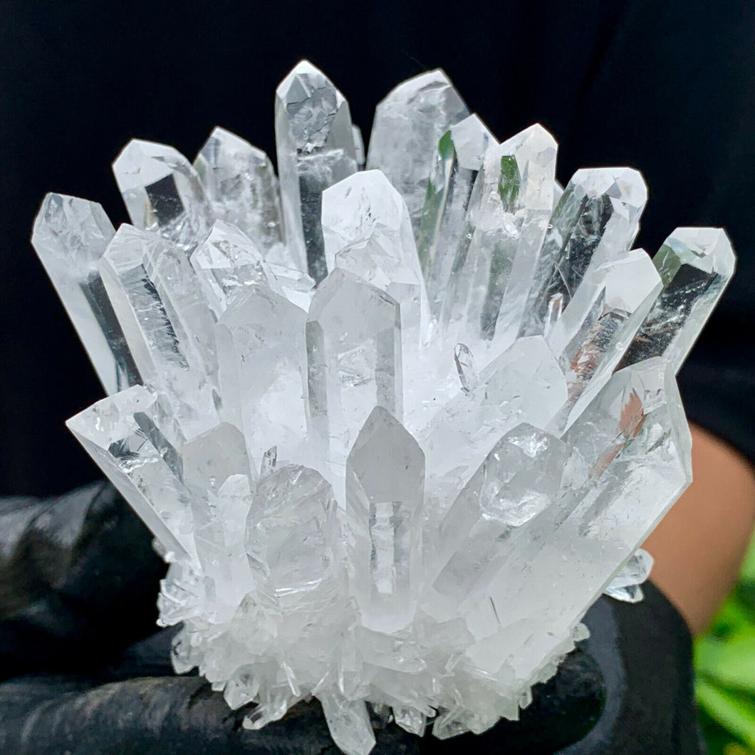 Natural White Phantom Quartz Crystal Cluster; Healing Home/Office Decoration