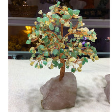 Load image into Gallery viewer, Natural Peridot Quartz Gemstone Crystal Lucky Tree; Reiki Healing; Clear Rock Rose Gemstone w/Feng Shui Home DecoratIon
