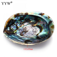 Load image into Gallery viewer, Large Rainbow Abalone Shell; Oval Smudging Bowl w/ Velvet Pouch
