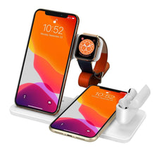 Load image into Gallery viewer, 15W Qi Fast Wireless Charger Stand For iPhone 11 XR X 8 Apple Watch 4 in 1 Foldable Charging Dock Station
