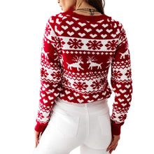 Load image into Gallery viewer, Women Autumn Winter Christmas Sweater Ladies Knitted Jumper Pullover Women Sweater Snowflake Elk Print Sweaters And Pullovers
