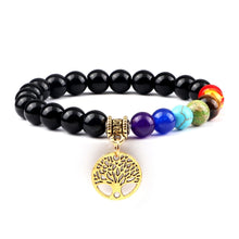 Load image into Gallery viewer, Chakra Life Tree Healing Bracelets (some adjustable); Natural Stone; Reiki; Yoga; Meditation
