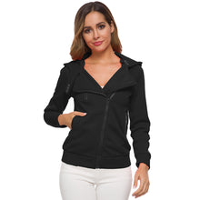 Load image into Gallery viewer, Women&#39;s Hooded Sweatshirt; Zipper; Slim Sleeves Multi-size XS-3XL
