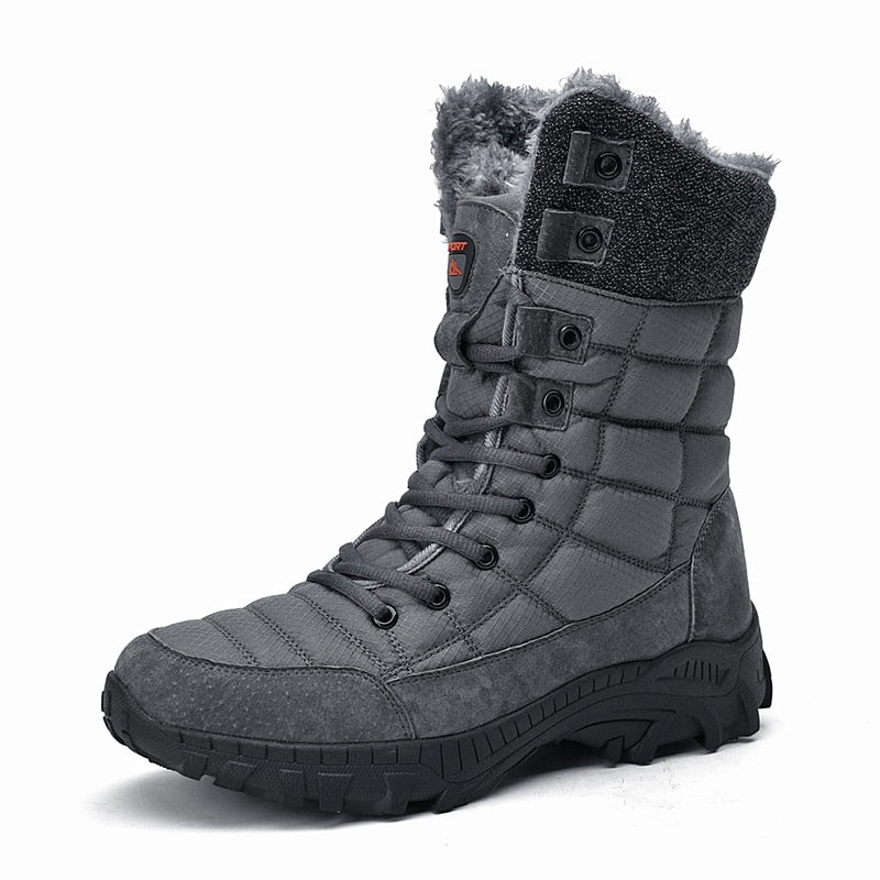 Men Winter Snow Boots; Super Warm; Outdoors Hiking ; High Quality Waterproof Leather High Top