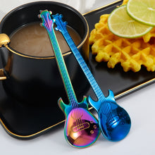 Load image into Gallery viewer, Coffee Spoon; Stainless Steel; Dessert Spoon Ice Cream; Bass Guitar Teaspoon
