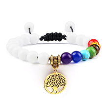 Load image into Gallery viewer, Chakra Life Tree Healing Bracelets (some adjustable); Natural Stone; Reiki; Yoga; Meditation
