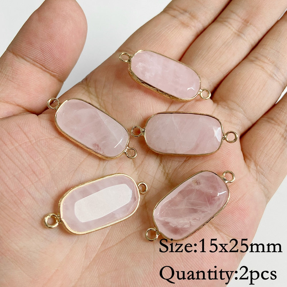 Natural Rose Quartz; Pendant; Bracelet; Charms for Jewelry Making; Earring Accessory