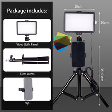 Load image into Gallery viewer, Photography LED Video Light Kit; Photo Studio Lighting; Panel Lamp With Tripod; RGB Filters
