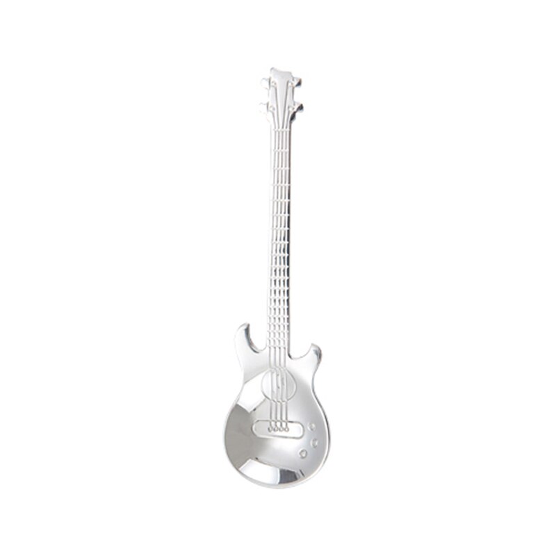 Coffee Spoon; Stainless Steel; Dessert Spoon Ice Cream; Bass Guitar Teaspoon