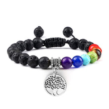 Load image into Gallery viewer, Chakra Life Tree Healing Bracelets (some adjustable); Natural Stone; Reiki; Yoga; Meditation
