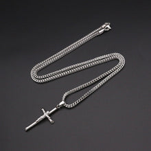 Load image into Gallery viewer, JSBAO High Quality Cross Necklace; Stainless Steel 60CM Chain; Gold or Silver Color

