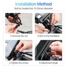 Load image into Gallery viewer, RAXFLY Motorcycle/ Bicycle Cell Phone Holder; iPhone/ Android; Handlebar Clip Mount Bracket
