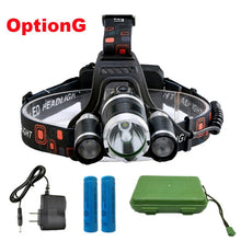 Load image into Gallery viewer, ZK20 LED Headlamp High Lumens 4 Modes T6 18650 Rechargeable Battery Flashlight Waterproof Outdoor Lighting
